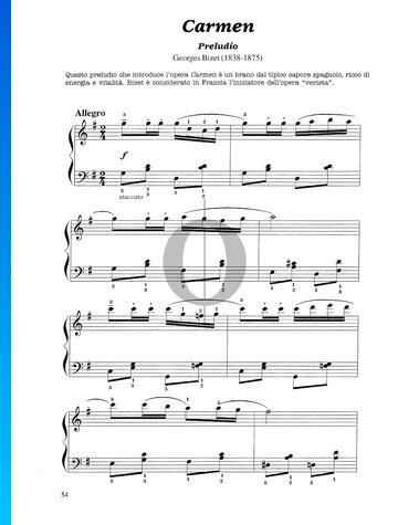 Carmen: Prelude Musik-Noten