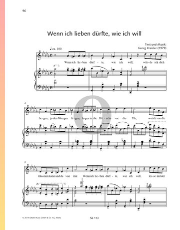 Wenn ich lieben dürfte, wie ich will bladmuziek