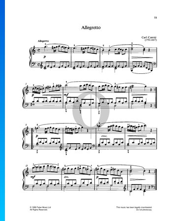 Allegretto (Czerny) Musik-Noten