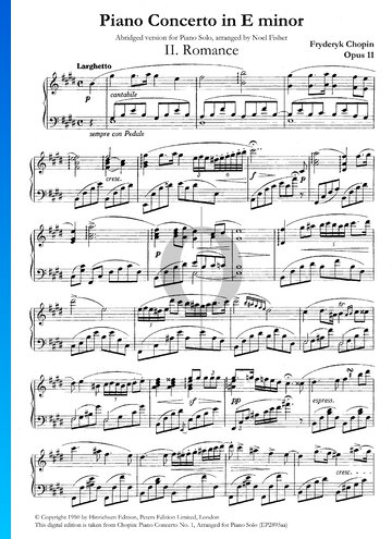 Piano Concerto No. 1 in E Minor, Op. 11: 2. Romance bladmuziek