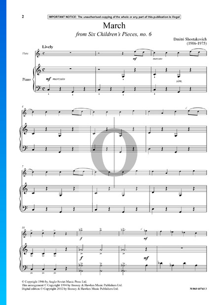 Kinderalbum für Klavier, Op. 69: Nr. 1 Marsch Musik-Noten