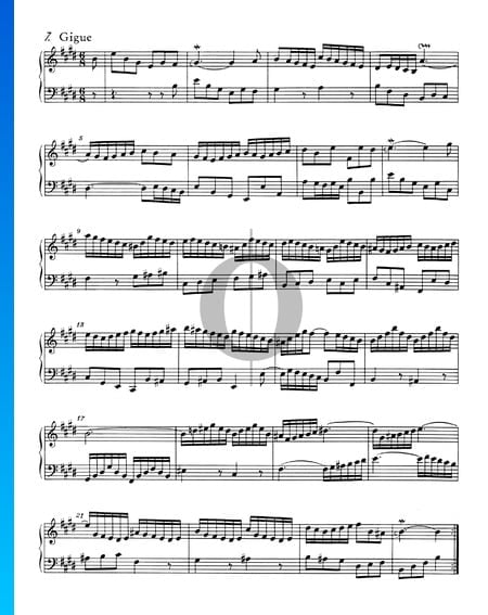 French Suite No. 6 E Major, BWV 817: 8. Gigue Sheet Music