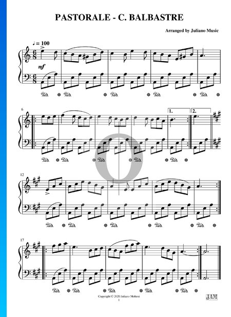 Pastorale Musik-Noten