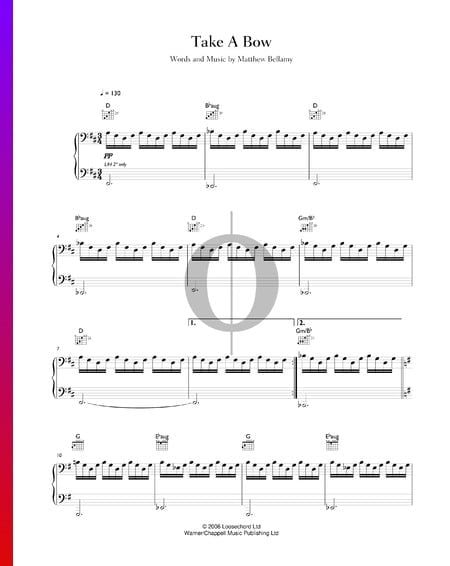 Take A Bow Partitura