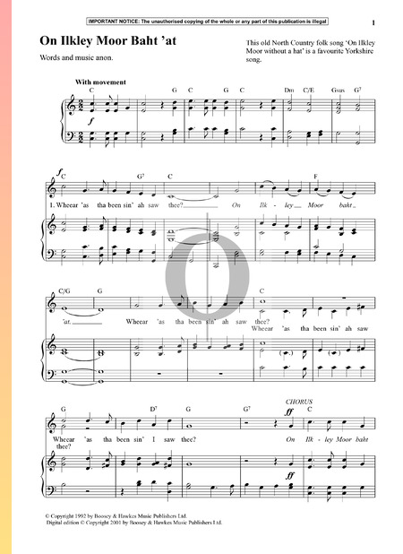 On Ilkley Moor Baht ’at Sheet Music