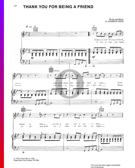 Thank You For Being A Friend Musik-Noten