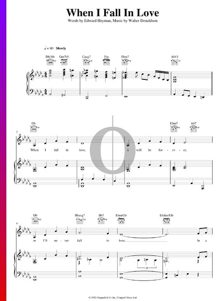 When I Fall In Love Musik-Noten