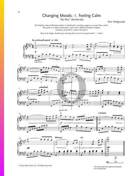 Changing Moods: 1. Feeling Calm Sheet Music