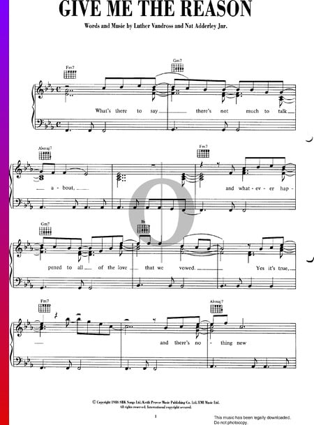 Give Me The Reason Sheet Music