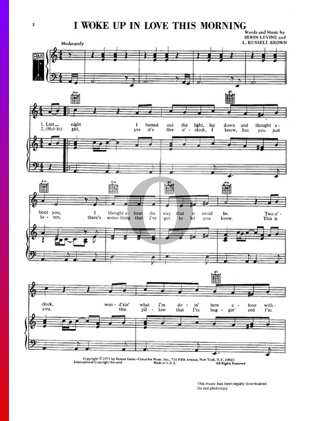 I Woke Up In Love This Morning Sheet Music