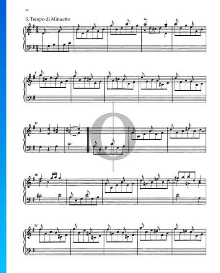 Partita 5, BWV 829: 5. Tempo di Minuetto Sheet Music