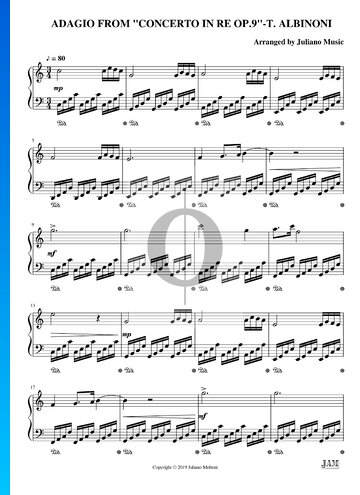 Partition Concerto pour haubois en Ré mineur, op. 9 n° 2 : 2. Adagio