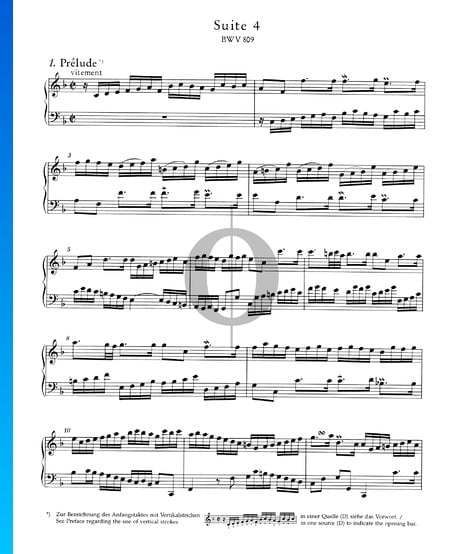 English Suite No. 4 F Major, BWV 809: 1. Prélude Sheet Music