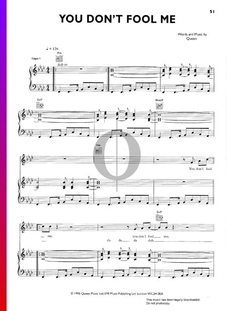 You Don't Fool Me Sheet Music