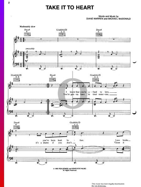 Take It To Heart Sheet Music