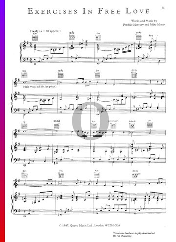 Exercises In Free Love Sheet Music