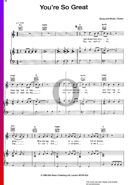 You're So Great Sheet Music