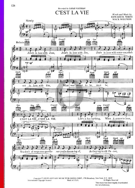 C'Est La Vie Musik-Noten