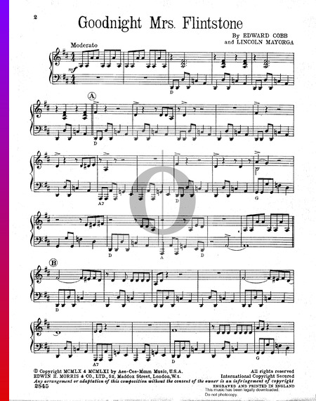 Goodnight Mrs. Flintstone Sheet Music