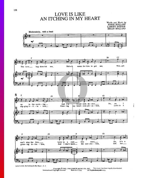 Love Is Like An Itching In My Heart Musik-Noten