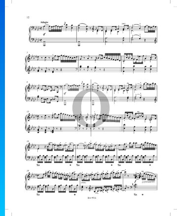 Sonata en mi bemol mayor n.º 1, Op. 51 P. XII: 38: 2. Adagio Partitura