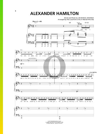 Alexander Hamilton Sheet Music