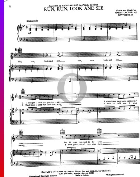 Run, Run, Look And See Musik-Noten