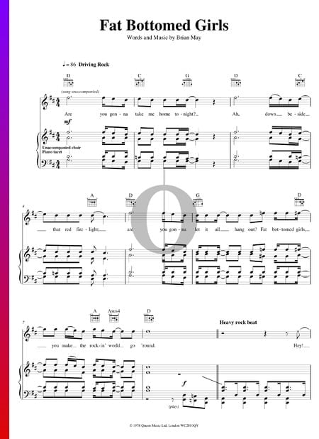 Fat Bottomed Girls Musik-Noten