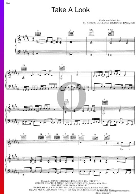 Take A Look Partitura