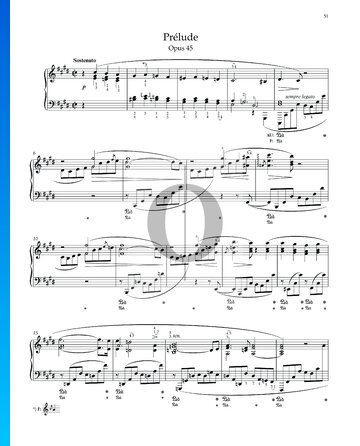 Prelude in C-sharp Minor, Op. 45 No. 25 Spartito