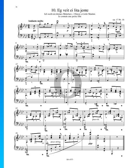Eg veit ei lita jente, Op. 17 No. 16
