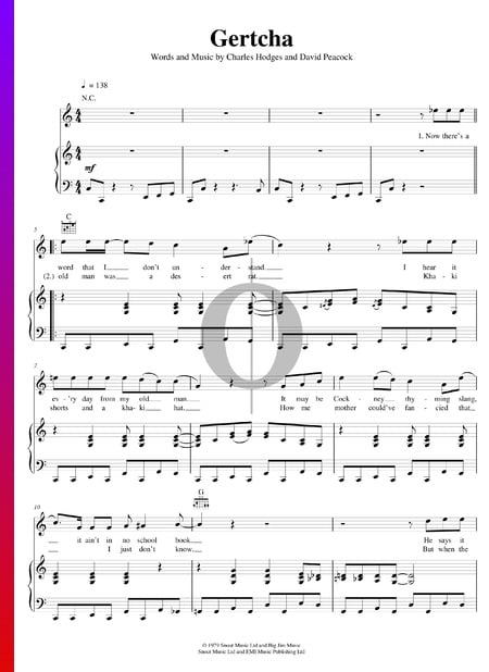 Gertcha Sheet Music