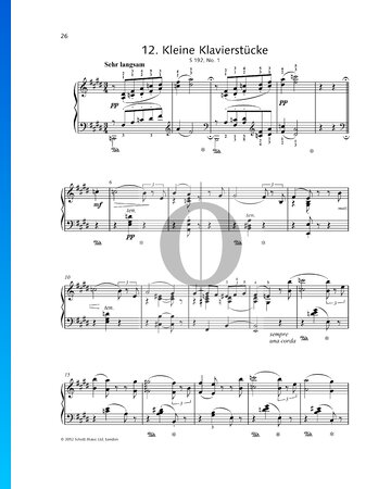 Partition Pièce pour piano en Mi majeur, S 192 n° 1