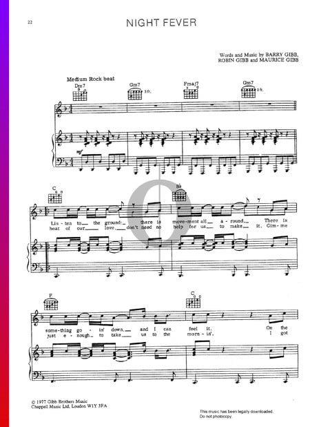 Night Fever Sheet Music
