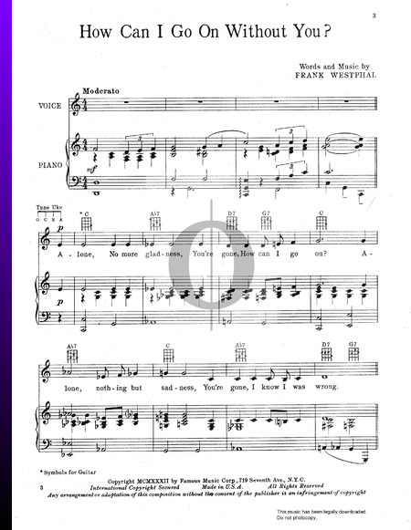 How Can I Go On Without You? Sheet Music