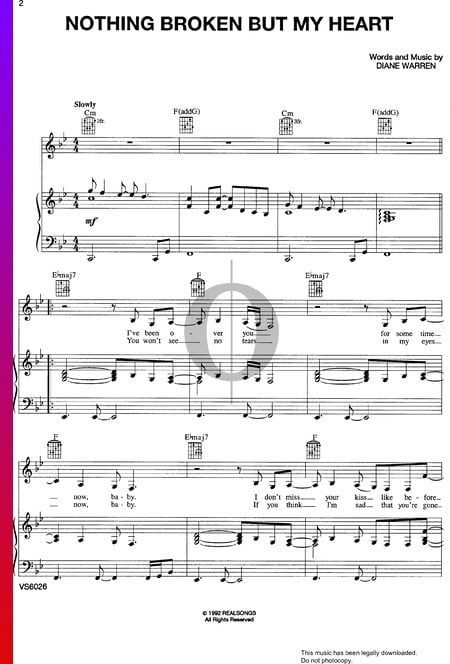 Nothing Broken But My Heart Sheet Music