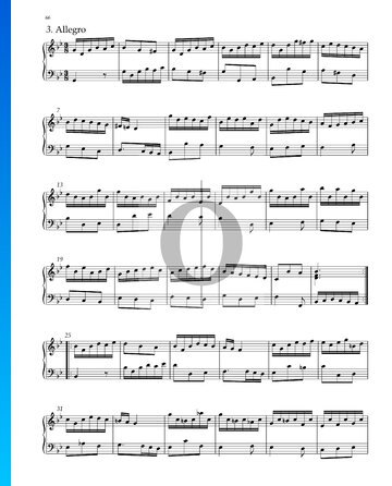 Suite No. 7 G Minor, HWV 432: 3. Allegro Sheet Music