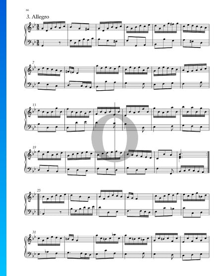 Suite Nr. 7 g-Moll, HWV 432: 3. Allegro Musik-Noten