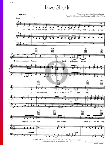 Love Shack Musik-Noten