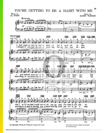 You're Getting To Be A Habit With Me Sheet Music