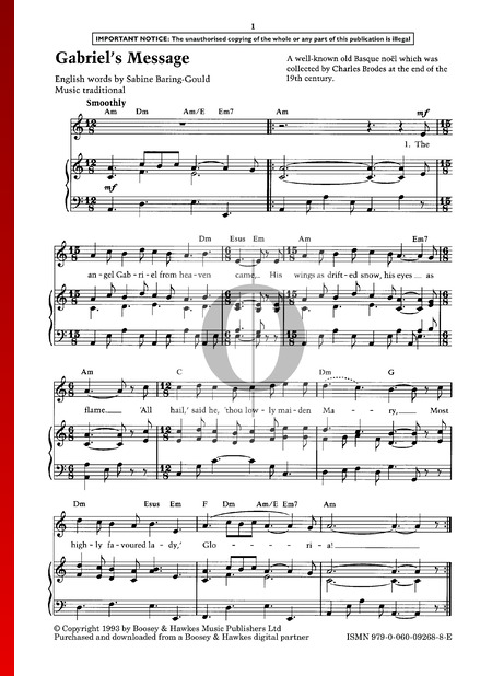 Gabriel's Message Sheet Music