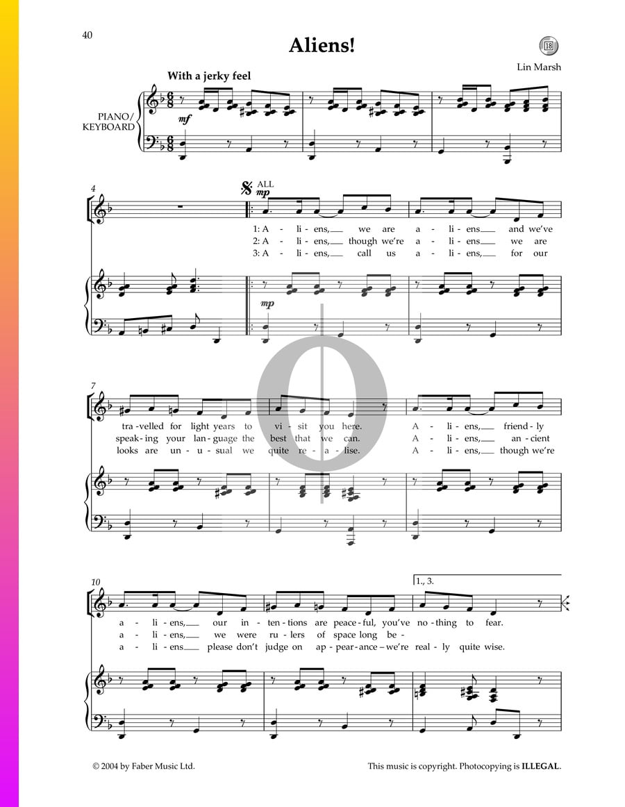 Aliens (Lin Marsh) Piano Sheet Music - OKTAV