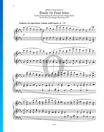 Étude 16: Pour Irina Sheet Music