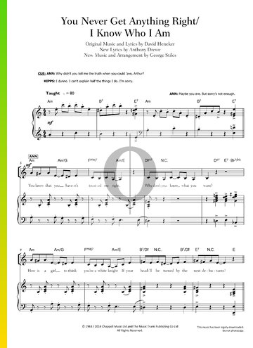 You Never Get Anything Right / I Know Who I Am Sheet Music