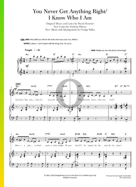 You Never Get Anything Right / I Know Who I Am Musik-Noten