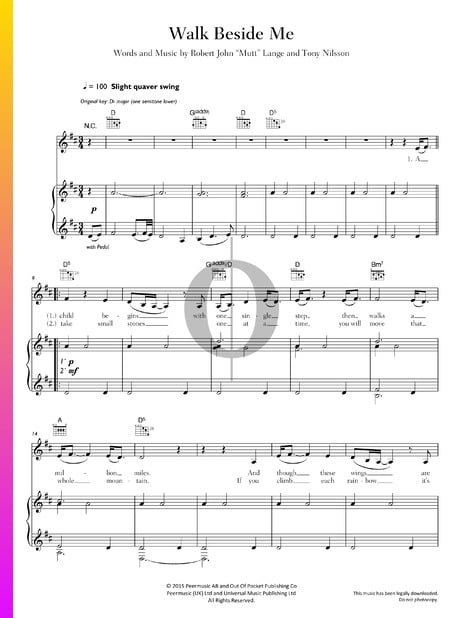 Walk Beside Me Sheet Music