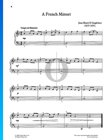 A French Minuet Sheet Music