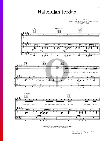 Hallelujah Jordan Sheet Music