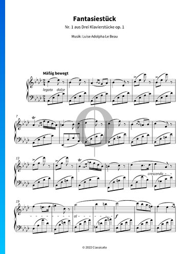 Partition 3 Pieces, Op. 1: No. 1 Fantasie-Stueck