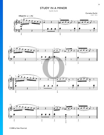 Etüde in a-Moll, Op. 82 Nr. 52 Musik-Noten